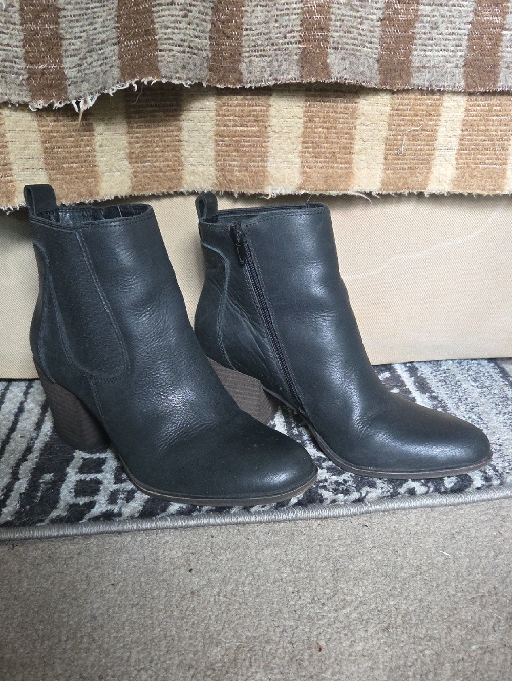 Lucky Brand Women's Bofrida Leather Ankle Boots - Size 7.5
